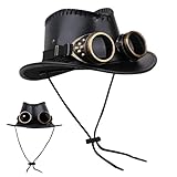 YRTUOP Steampunk Zylinderhut - Zylinder,Mit Schutzbrille Deko Für Cosplay Modenschauen Fasching Karneval F