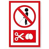 DankeDir! Pinkeln verboten - Schild 20 x 30 cm - Türschild lustig hier nicht Urinieren - Wildpinkeln nicht erlaubt - Verbot Wildpinkler Garten Pissen Gartenschild W