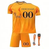 ELDEEZ Fussball trikot kinder-Personalisiertes Football Trikot Kinders Erwachsene Fusstball Shorts&Trikots mit GRATIS Name Nummer Team Logo Fußball Trikot Children's G