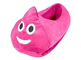 Alsino Emoji Kuschel Hausschuhe Emoticon Plüsch Smiley Schuhe Puschen rutschfest, Variante wählen:Kackhaufen pink;Größe wählen:27-29