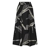 duxyoz Renaissance Maxirock für Damen, mit Taschen, Retro, Vintage, Mittelalter, hohe Taille, A-Linie, Swing-Rock, Abend, Abschlussball, Party, Flora-Druck, elegant, ausgestelltes Rockkleid, 02 gelb,