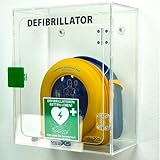 Erste Hilfe Defibrillator (AED) HeartSine SAM 360P, mit automatischer Schockauslösung für Laien und Profis, inkl. Acrylglaswandk