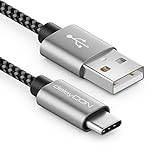 deleyCON 0,5m Nylon USB-C Kabel Ladekabel Datenkabel USB Typ C Metallstecker Laden & Synchronisieren von Handy & Smartp