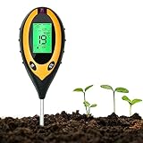flintronic 4 in 1 Bodentester, Boden-pH-Meter, für Bodenfeuchtigkeit/pH-Tester/Sonnenlicht/Licht, Feuchtigkeitsmesser, für Pflanzenerde, Garten, Bauernhof, Rasen, Gemüsegarten (ohne Akku)