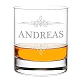 polar-effekt Whiskyglas mit Gravur - Namen personalisiert Tumbler 315 ml - Geschenk für Männer - Kristallglas Trinkglas für Whisky und Cock