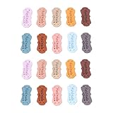 RIZGHWOY Handgefertigte Lederetiketten DIY -geprägter Tag 20pcs für Geschenke Stricken, Zufällige Farbe für Handwerk