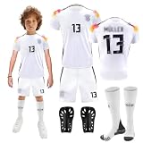 Fußballtrikot für Kinder, Nr.8/Nr.10/Nr.13 Fußball Trikot Sets für Kinder, Herren Jungen Fussball Jersey Football Trikots Set mit Knieschützer und Schlüsselanhänger, Fußball Trikot Sets fü