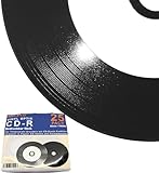 Bedruckbare Vinyl CD-Rohlinge Schwarz CD-R 80min/700MB mit Vinyl-Optik Schallplatten Retro-Look - 25 Stück in Papier-CD-Hü