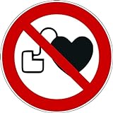 Aufkleber Kein Zutritt für Personen mit Herzschrittmachern oder implantierten Defibrillatoren 9 Stück Verbotszeichen P007