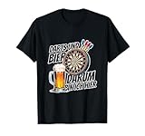 Dart und Bier – Darum bin ich hier | Lustiges Motiv T-S