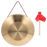 Generic Gong mit Schlägel, Tam-Tam-Gong, traditionelles chinesisches Percussion-Instrument, Kupfer dekorativer Chau-Gong für Zuhause, Büro, 22 cm - 47T05O14D9O