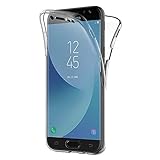 AICEK Samsung Galaxy J5 2017 Hülle, 360° Full Body Transparent Silikon Schutzhülle für Samsung J5 2017 Case Crystal Clear Durchsichtige TPU Bumper Galaxy J5 2017 Handyhülle (5,2 Zoll SM-J530F)
