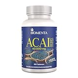 BIOMENTA Acai Beeren 60.000 mg - 180 Acai Tabletten mit hochwertigen 30:1 Acai Extrakt – veg