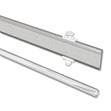 INTERDECO Paneelwagen Aluminium mit Klettband kürzbar für Gardinenschienen, Universal Easyslide, 60