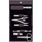 ZWILLING Maniküreset (7 Teilig, Pediküreset, Reise Etui Set, Nagelpflege, Echtleder), Edelstahl Poliert, L