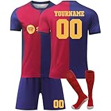 Neues Fußbal Trikot Set Kinder, Fussball Trainingstrikot, Heim/Auswärts Fußball Trikot, Fans Fußballtrikots, Schnell Trocknendes Atmungsaktives Fußballtrikot, Trikot Kinder Set mit Sock
