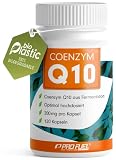 ProFuel Q10 Kapseln hochdosiert 120x mit 200mg Coenzym pro Kapsel - hochwertiges (vegan) aus Fermentation - ohne unerwünschte Zusätze - laborgeprüft Zertifikat - Vorrat für 4 M