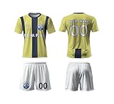 Generisch Fußball Trikot Kinder Set,Personalisierte Trikot Set mit Eigenem Namen & Nummer,Team -Logo,Personalisierte Geschenk Trikot für Kinder,Herren,Jungen,100% Polyester, Atmungsak