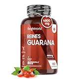 Guarana Kapseln - 4800mg reiner Guarana Extrakt - 180 Kapseln - Für Konzentration & Energie - 3 Monate Vorrat - Natürliche Guarana Samen - Alternative zu Koffein Kapseln & Tabletten - WeightW