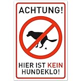 Schild Hunde kacken verboten (20 x 30 cm Kunststoff) - Kein Hundeklo - Hundekot Schild - Hunde Verbotsschilder - H