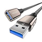 MOGOOD 3M USB 3.0 Verlängerung Kabel USB 3.0 Verlängerungskabel USB A Stecker auf A Buchse Nylon gewebt und Zinklegierung Schale, 5Gbps Superschnelle für Kartenlesegerät,Tastatur, Drucker, S