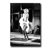 IIGOCG Leinwand für Wände, 50 x 70 cm, ohne Rahmen, Marilyn Monroe, Schwarz und Weiß, Vintage, Poster, Wandkunst, Bilder für Wohnzimmer, Home D