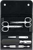 Zwilling Maniküreset und Pediküreset Nagelpflege aus Echtleder mit Druckknopf, CLASSIC INOX, 5-teilig, schw
