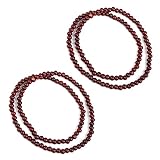 SANSHAN 2 x Holz-Gebetskette 108 Stück buddhistisches Armband lila wie rot, H