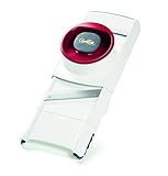 Zyliss E900027 4 in 1 Gemüsehobel, Kunststoff/Edelstahl, weiß/Rot, Mit 4 Schneide und Reibeiensätzen zum Einklipsen Für das Schneiden Obst, Gemüse und weitere Leb