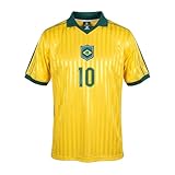 MAMUN Retro Fussball Trikot Brasilien (DE/NL/SE/PL, Alphanumerisch, S, Regular, Regular)