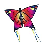 CIM Leichtwind Schmetterling Drachen - Butterfly PINK - Einleiner Flugdrachen für Kinder ab 3 Jahren - 58x40cm - inkl. 20m Drachenschnur - fertig aufgebaut - sofort flugb