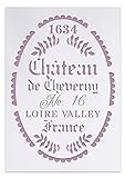 Französische Shabby Chic Vintage Schablone - Schloss Chateau de Cheverny Frank