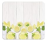 Maximex Multi-Platte Zitronen - Abdeckplatte für Glaskeramik Kochfelder, Schneidbrett, Gehärtetes Glas, 56 x 0.5 x 50 cm, Mehrfarbig