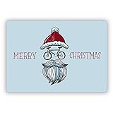 Kartenkaufrausch 1 Komische Designer Weihnachtskarte mit Fahrrad Weihnachtsmann: Merry Christmas • als festliche Grusskarte zum Jahreswechsel für Familie und F