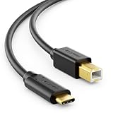 deleyCON 0,5m USB C Druckerkabel (Für Drucker, Scanner, MIDI) USB-C auf USB-B Kabel, für Epson HP Samsung Canon Brother iPhone 16 15 Notebook Tablet PC MacBook