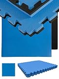 eyepower Extra-Dick: 2,5cm Fitnessmatte 2,4qm - 3er Set 90x90cm Bodenschutzmatte Fitness - Kraftstation Matte Gewichte Hantel Zubehör - Trampolin Matte Puzzlematten Outdoor Sturzmatte Kinder O