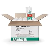 RAMSAUER 450 Sanitär 1K Silikon - 20 Stück im Karton, ideal für Feuchträume & Nassbereiche, Lebensmittelbereich, leicht verarbeitbar, schnelle Tiefhärtung, optimale Glättbarkeit (Flashgrau MATT)