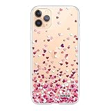 Evetane Schutzhülle für iPhone 11 Pro, weich, Silikon, robust, robust, dünn, transparent, Konfetti mit H