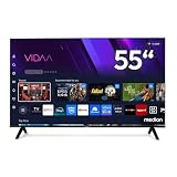 MEDION 138,8 cm (55 Zoll) QLED Fernseher (Smart-TV, Dolby Vision HDR, Prime Video, Disney+, DAZN, Paramount+, Dolby Atmos, VIDAA Store, HbbTV, PVR, Bluetooth, MD 855601)
