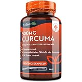 500mg Curcuma Extrakt Kapseln - 120 Kapseln - Mit 95% reinstem Curcumin - Laborgetestet - Mit Pfeffer & Ingwer - Curcuma Kapseln - Hochdosiert - Nutravita Kurk