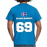 Spreadshirt Island Sauf Trikot 69 Wilma Bumson Fasching JGA Männer T-Shirt, S, Royalb