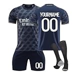 Generisch Fussball Trikot Kinder Personalisiert 24/25 Trikot mit Eigenem Namen und Nummer Football Jersey Set Herren Fussballtrikot, FußBall T-Shirt, Shorts und Socken für Jungen Anzug