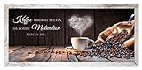 Home4You Wandbild - Braun - Weiß - 23 x 49 cm - Kaffeemotiv mit Tex