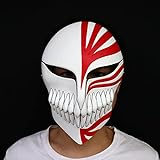 Zhongkaihua Mask Kurosaki Ichigo Mask Cosplay Japanese Mask, Anime Japanese Face Cover with Adjustable Strap, Cosplay Headgear Accessories for Halloween Party Theme Party
