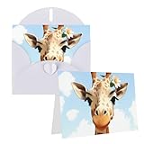 Grußkarten Giraffe Dankeskarten mit Umschlägen Happy Birthday Karte 10x15cm Minimalistisches Design Dankeskarten für alle Anlässe Geburtstag Dankeschön H