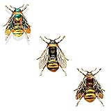 CAILI 3 PCS Bienenbrosche, Personalisierte Tropfbrosche, Vintage Insektenbrosche, Exquisite, Perfekte Accessoires für Männer und Frauen (gelb + weiß + grün)