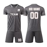 Generisch Fußball Trikot Kinder Erwachsene 24/25 Heim/Auswärts, Personalisiert Fussball Trikot Jungen mit Eigenem Namen Nummer Logo, Fußballtrikot-Shorts-Set für Jungen und Männer #3