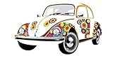 BRISA VW Collection - Volkswagen Selbstklebendes Wand-Tattoo-Aufkleber-Dekoration-Poster mit Käfer Design (Love that Bug/Bunt)
