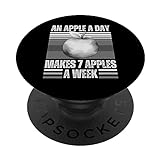 Ein Apfel pro Tag macht 7 Äpfel pro Woche Gym Workout Gesundheit PopSockets mit austauschbarem PopGrip