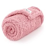 Luciphia Premium-Fleece-Haustierdecke für kleine und mittelgroße Hunde, Welpen, weich, Sherpa, beruhigende Katzen-Überwurfdecke (Rosa, 145 x 101 cm)